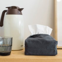 티슈케이스 패브릭 커버 소품 레트로 린넨 휴지 인테리어, 그린 풀