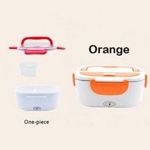 전기도시락 비화식발열용기 보온도시락 220v 110v 12v electric lunch box for car home electric heating lunch box food, 220v EU 플러그, 오렌지 원피스