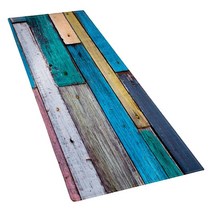 주방 깔개 및 매트 60x180cm 바닥 카펫 비 고무 백업 악센트 영역 러너 실내 현관 매트 소박한 나무 판자 보드, 폴리에스터 섬유, 모란디 컬러
