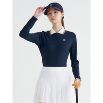 [빈폴골프] 여성 네이비 기모 니트 칼라 티셔츠 BJ2941A19R