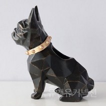 연필꽂이 꽂이함 책상정리 강아지 정리함 보관 조형물 북유럽 공예 아트 수납 펜 홀더 장식품, 검정