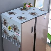 먼지방지 커버 양문 냉장고 뚜껑 수건 심플 현대 보호 티슈 시트 오픈 도어 위 천으로 만든 덮개 가리개 2274489772, 수호신 -블루 그린 -양문 냉장고 6