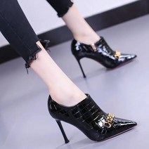 NANUO 옆 지퍼 셔링 스틸레토 힐 가을 겨울 스틸레토 앵클 부츠 8cm