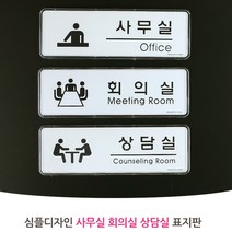 심플표지판 회사 공장 학원 사내 부서 안내판 블랙폰트 화이트배경, 사무실