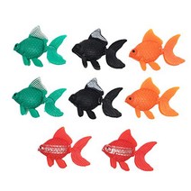 COMOK 8Pcs Cute Lifelike Plastic Artificial Goldfish Ornament for Aquarium Fish Tank Assorted Color, 1