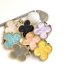 명품 클로버 볼마커 호피 반짝이 큐빅 반클립 볼마커 특별한 골프악세사리 여친 와이프 골프용품 라운딩 필드 야간라운딩 골린이 필수품 골프기념품, 퓨어마블