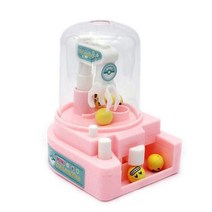 인형 뽑기 기계 미니 사탕 뽑기기계 가챠샵 Children Claw Machine Games Capsule Toy Mini Cute Catch Doll Game Crane Mach, Pink