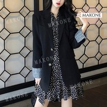 올봄 신상품 2021년 여성복 긴팔 정장 작은 키 프렌치 빈티지 플라워 점프슈트 춘추조