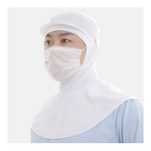 HACCP 해썹 3단 위생모자 면 쿨스판 아쿠아 식품 공장 위생모 헤어캡 조리모 주름형 라운드캡 가공 조리사, 밸크로형, M