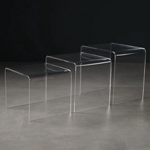 북유럽 인테리어 고스트 테이블 소파 사이드 투명 원형 아크릴 장식, 길이8너비8높이8CM