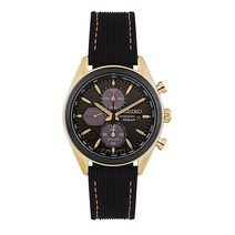 Seiko 크로노그래프 블랙 다이얼 블랙 실리콘 남성용 시계 SSC804P1