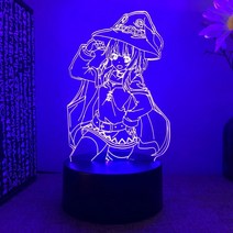 이 멋진 세계에 축복을 메구밍 캐릭터 굿즈 아크릴 무드등, 블랙