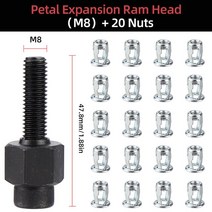 팝너트건 HIFESON 확장 클램프 꽃잎 리벳 잭 너트 세트 M4 M5 M6 M8 용 핸드 리베터 도구 20 개, 04 M8