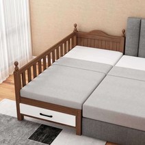 하이가드범퍼침대 아기 침대 원목 가드형 유아, 200x100x40 삼면난간 우드왁스유
