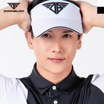 다운블로우 남성 로고포인트 골프 썬캡모자 7002M, 블랙:FREE