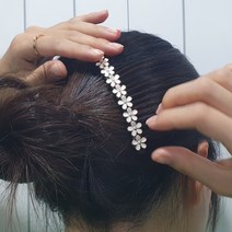 하얀꽃 업스타일 고정핀 올림머리핀 빗핀 클립형
