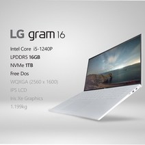 LG전자 2022 그램16(12세대) 16ZD90Q-GX56K [프리미엄 패키지] + 사은품 증정!!, Free Dos, 16GB, 1TB