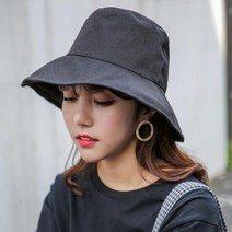 벙거지모자 블랙 오렌지 버킷햇 여름 여자 챙 깊은 코디 버킷햇