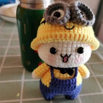 봉제 바느질태교 인형선물 아기자기한 인형만들기 여자친구선물 태교 DIY인형 봉제인형 만들기재료 손뜨개인형diy세트 호랑이애착인형만들기diy, 미니언즈 천-비제품