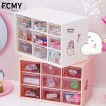 책상꾸미기 데스크 오거나이저 책상 정리용품 수납함 보관함 K 화이트핑크 그리드 탑 상자 무료 스티커 학교 문구 액세서리 상자, 나인그리드 퍼플