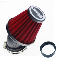 MoFlyeer 오토바이 에어 필터 28mm 38mm 42mm 48mm 클리너 45도 벤드 공기 흡입 액세서리, Red 42mm, Red 42mm