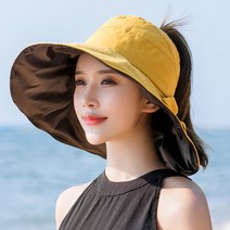 쇼미코리아 여성 여자 챙넓은 햇빛가리개 자외선차단 썬캡 모자 비치걸 돌돌이 버킷햇 SUN-926