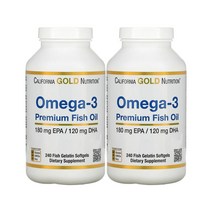 재고보유 1+1 캘리포니아 골드 뉴트리션 오메가3 프리미엄 피쉬 오일 피쉬 젤라틴 소프트젤 240정 오메가3지방산 EPA DHA 도코사헥사엔산 에이코사펜타엔산, 1개, 기본