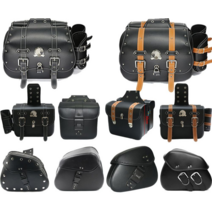 클래식 사이드백 방수 오토바이 레트로 할리 가방, 잠금 장치가 있는 37번 블랙 페어