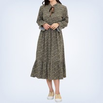 ladies flower dress long skirt floral onepiece for girls style pleated print string slim