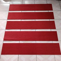 계단 미끄럼방지 패드 다양한 컬러 미끄럼 방지 테이프 매트 시트 부착형 두꺼운 패드 미니 카펫, 레드-세븐 스트라이프 + 25×150cm개