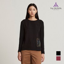 [비비올리비아] 우븐패치 티셔츠VVCALWF8111