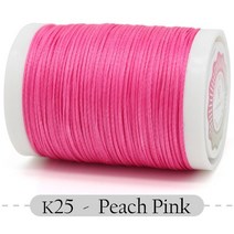 가죽공예실 레자실 가죽초실 Small Roll Flat Wax Thread Polyester Bracelet for Knitting Leather Craft, 01 0.8mm 150D 80M, 25 25 - Peach Pink