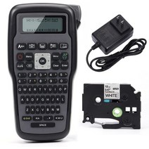 가정용 무선 라벨링기 네임 이름 바코드 라벨 스티커 기계 e1000 pro 메이커 프린터 p-touch tze-231 테이프 쿼티 키보드 다중 기호 산업용 호환 가능, 프린터 1대, 영국 플러그