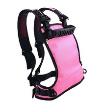 스키 및 스노우 보드 하네스 트레이너 배낭 소년과 소녀를위한 이동식 가죽 끈 조절 가능한 어깨 끈으로, 분홍색