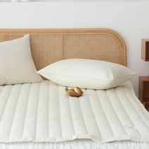 베이직톤 오가닉 순면 밴드고정 10cm 더 넉넉한 미끄럼방지 침대패드, 오트밀