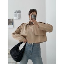 오버핏 숏 자켓 미니 바바리