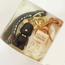 [선물박스 포함] 라라홈 젤리곰 키링 디퓨져 2조세트 열쇠고리 키홀더 웨딩 차량용품 신차 선물 판촉물 답례품 상품 가격4 900원, 아이보리박스-젤리곰키링+차량용디퓨져(색상종류랜덤)