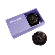 감쪽이 수제 100% 정수리 부분 가발, 2세트 (본품2+테스트용2+벨크로1), 자연갈색