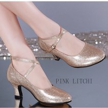 [PINK LITCHI]여성 댄스 슈즈 라틴 댄스화 모던댄스 신발 bb2 zhuo1015, 240, 레드-5.5CM