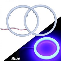 COB LED 엔젤 아이 헤일로 링 2 개 60Mm 95MM 100Mm 120mm 자동차 주간 주행 등 헤드라이트, 04 90MM, 04 파란, 2개