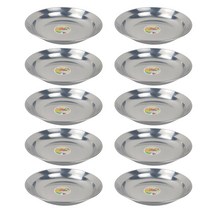 L&C 한국금속 캠핑용 업소용 식당 스텐 후지뱅이 밥그릇 국그릇 대접 물컵 종지 막걸리잔 술잔 접시 비빔기 우동기 냉면기 찜기 쌀함박 믹싱볼 종지 막걸리잔 술잔, 샐러드접시 특대25cm*10P