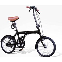 일본 AIJYU CYCLE 자전거 접이식 자전거 16 인치 미니 벨로, 블랙