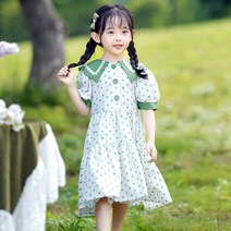 여아원피스 여름 반팔 플라워 스커트 청량 비치
