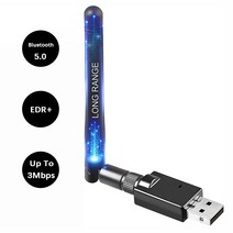 ELECTOP 무선 블루투스 5.0 송신기 수신기 안테나 USB 블루투스 동글 헤드폰 스피커 어댑터 Win 10/8/8.1/7, Bluetooth Adapter