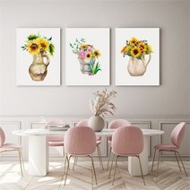 셀러허브 감성 수채화 해바라기 그림 액자 No1 10 캔버스 6호, 10번／6호32x41cm(캔버스액자옆면흰색)