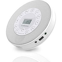 일본직발송 2. CD 플레이어 휴대용 LUKASU CD 워크맨 소형 컴팩트 BLUETOOTHCDMP3USB 모드 대응 이어폰 첨, One Size, 화이트