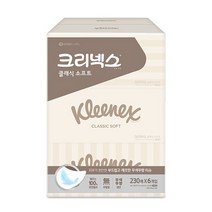 [카트Z] 크리넥스 클래식 펄프 미용티슈 230매, 1세트, 6개입