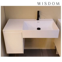 WD - 38553 F1 (우볼형)/서랍장세면기/액상아크릴/세면대/WISDOM/아이스톤/iStone/WD38553F1(우볼형), 무타공, 미포함, 1개