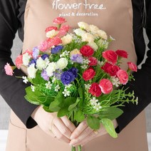 미니볼카네이션부쉬 30cm 조화 성묘 꽃 어버이날 인테리어 FAICFT, 뷰티
