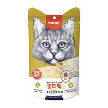 완피 고양이 습식 츄르 크리미퓨레 (혼합), 25P, 8팩